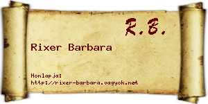 Rixer Barbara névjegykártya